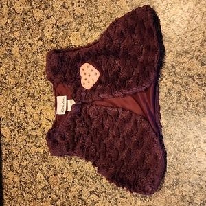 Little Lass Faux Fur Vest With Heart, 4T